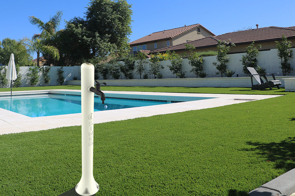 Fontana da Giardino Rubinetto con Attacchi Rapidi Sined Acqua Bianco