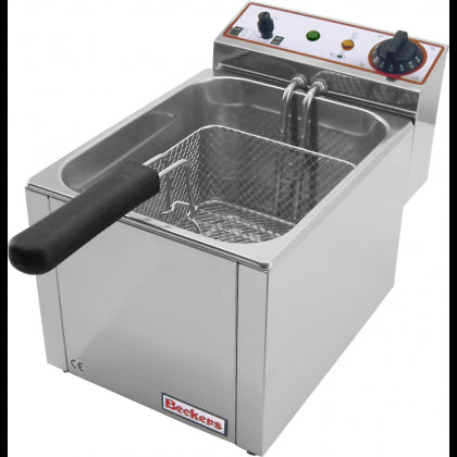 Beckers Friggitrice elettrica FR 6 LT, Telaio e vasca in acciaio inox, 3000 Watt