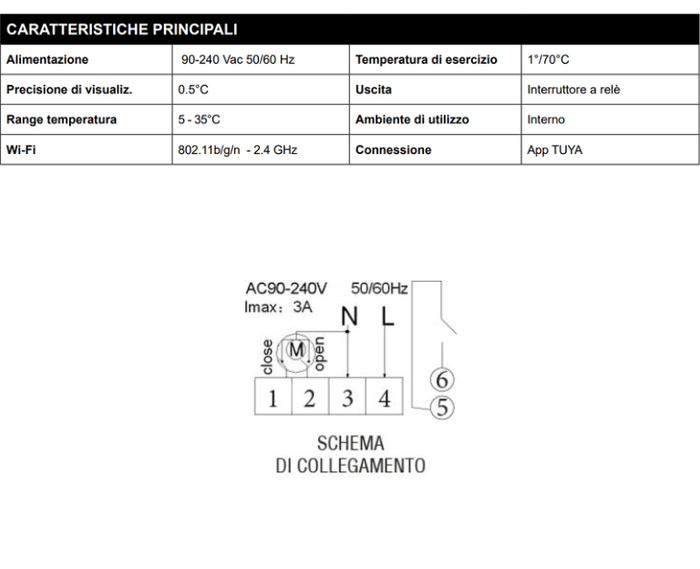 Cronotermostato smart wi-fi proxe da parete