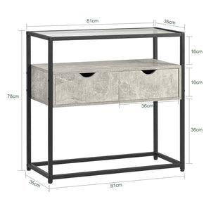 Consolle Ingresso Tavolo Bar con cassetti Consolle Credenza Tavolino divano Tavolo decorativo 81x35x78cm Grigio FSB54-HG SoBuy