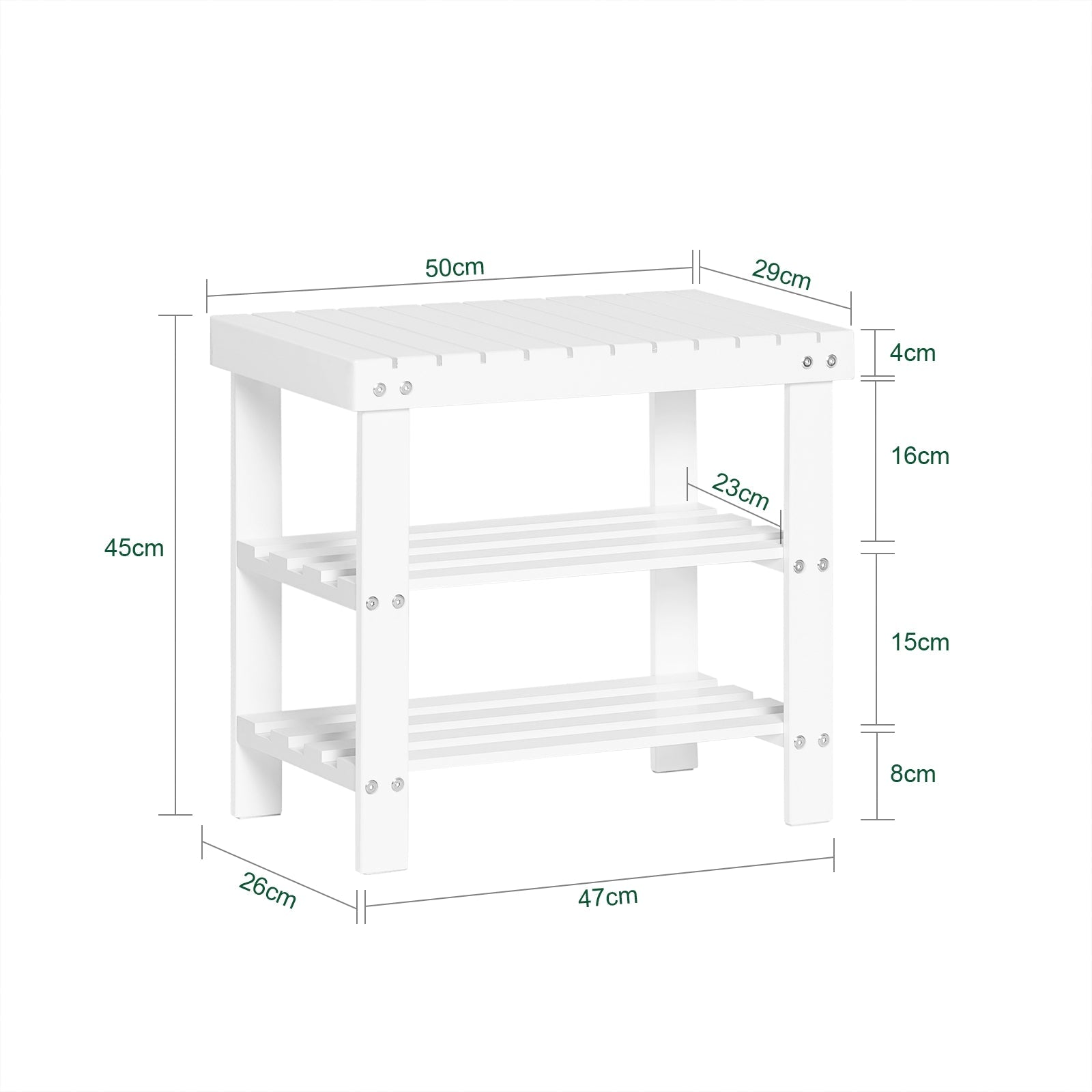 Scarpiera, Portascarpe, panca da bagno, bianco, FSR02-K-W