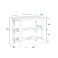 Scarpiera, Portascarpe, panca da bagno, bianco, FSR02-K-W