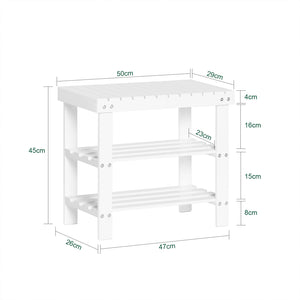 Scarpiera, Portascarpe, panca da bagno, bianco, FSR02-K-W