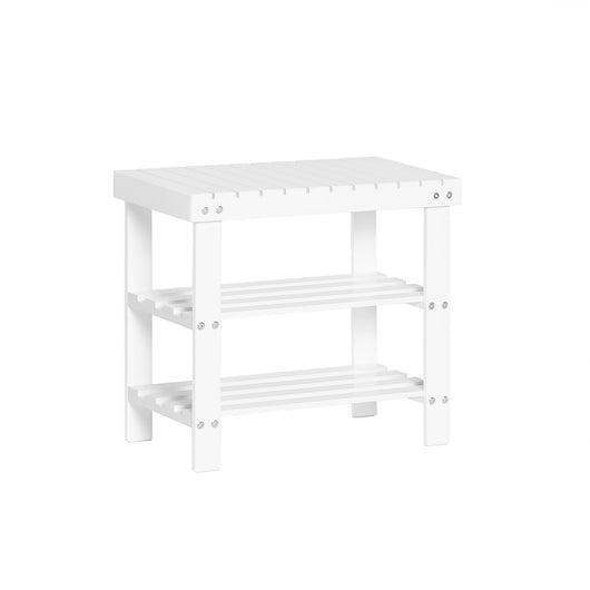 Scarpiera, Portascarpe, panca da bagno, bianco, FSR02-K-W