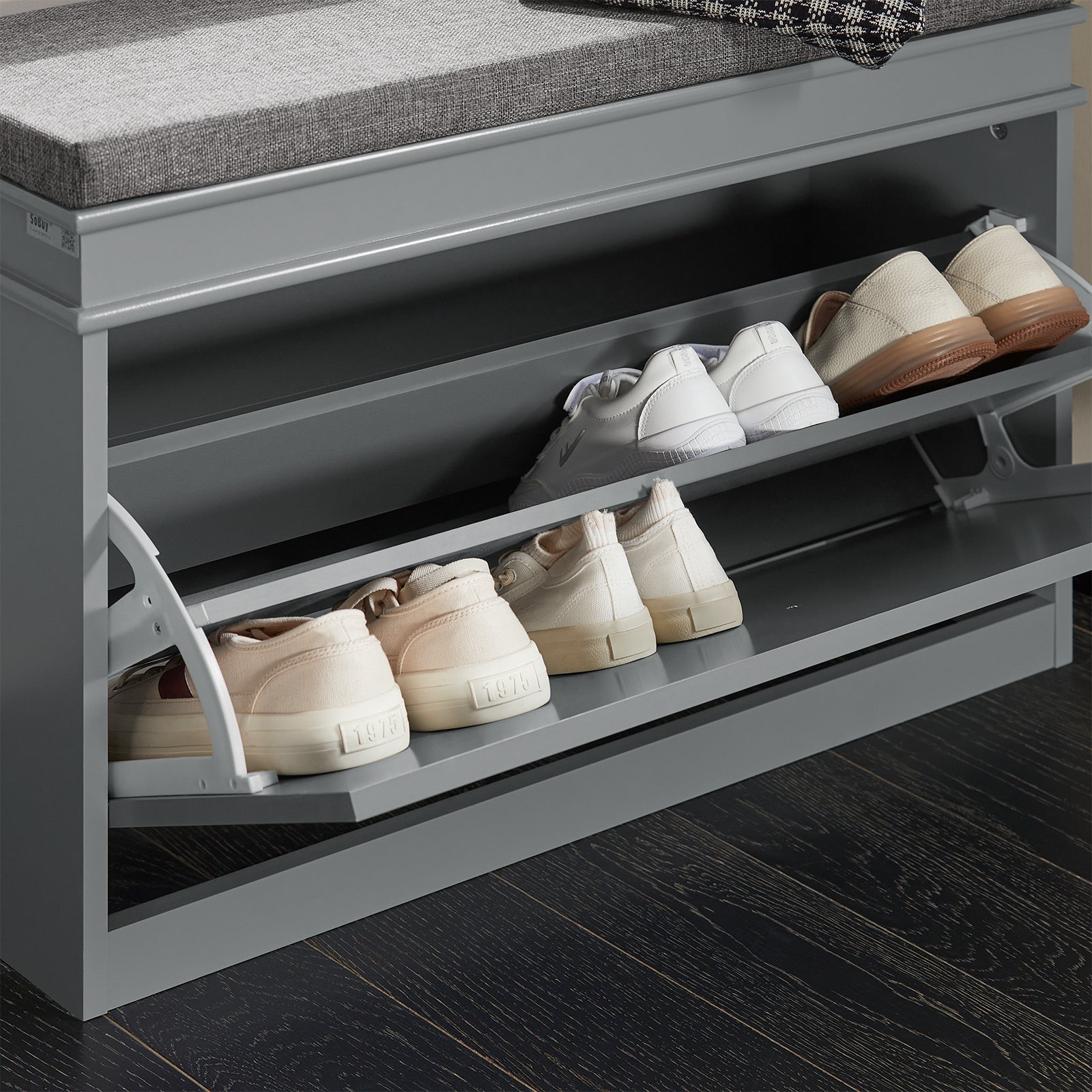 Mobili per Scarpe Serie Scarpiere 1 anta 1 cuscino 75x24x51cm grigio FSR82-L-HG