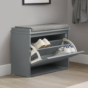 Scarpiera con patta e cuscino per scarpe, 62x46x26 cm colore grigio FSR98-HG