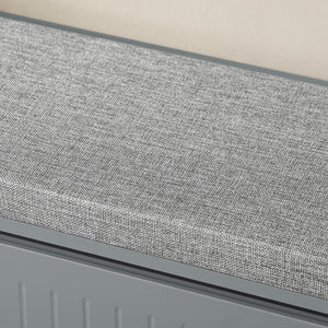 Panca scarpiera, Scarpiera con patta e cuscino per scarpe, Grigio 80x26x45cm FSR98-L-HG