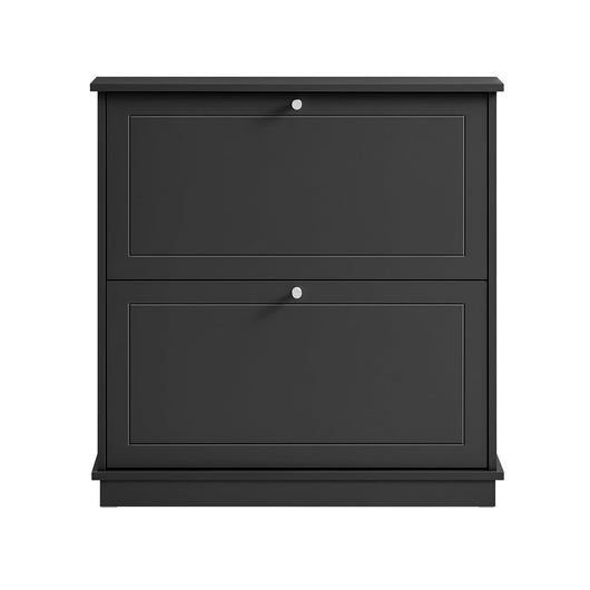 Scarpiera Slim con 2 ante e 2 ripiani Salvaspazio Nero 76x18x79cm FSR99-SCH