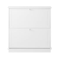 Scarpiera con 2 ante e 4 ripiani, colore: bianco, dimensioni: ca. 76 x 78 x 18 cm FSR99-W