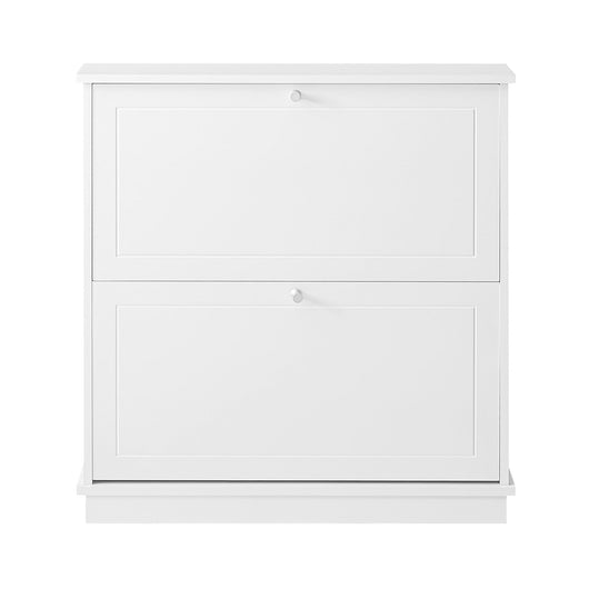 Scarpiera con 2 ante e 4 ripiani, colore: bianco, dimensioni: ca. 76 x 78 x 18 cm FSR99-W