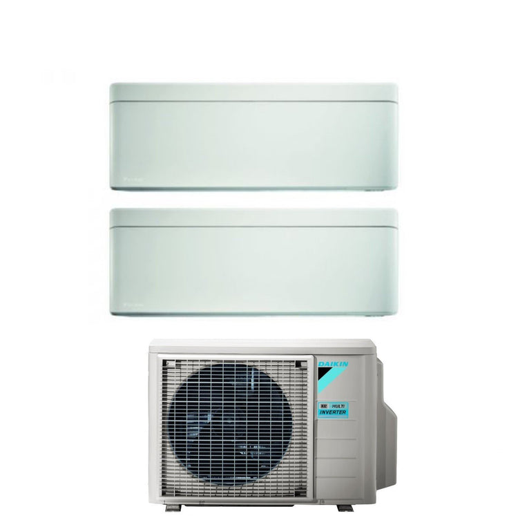 Climatizzatore Condizionatore Daikin Bluevolution Dual Split Inverter serie STYLISH WHITE 7+7 con 2MXM40A R-32 Wi-Fi Integrato 7000+7000 Colore Bianco Garanzia Italiana