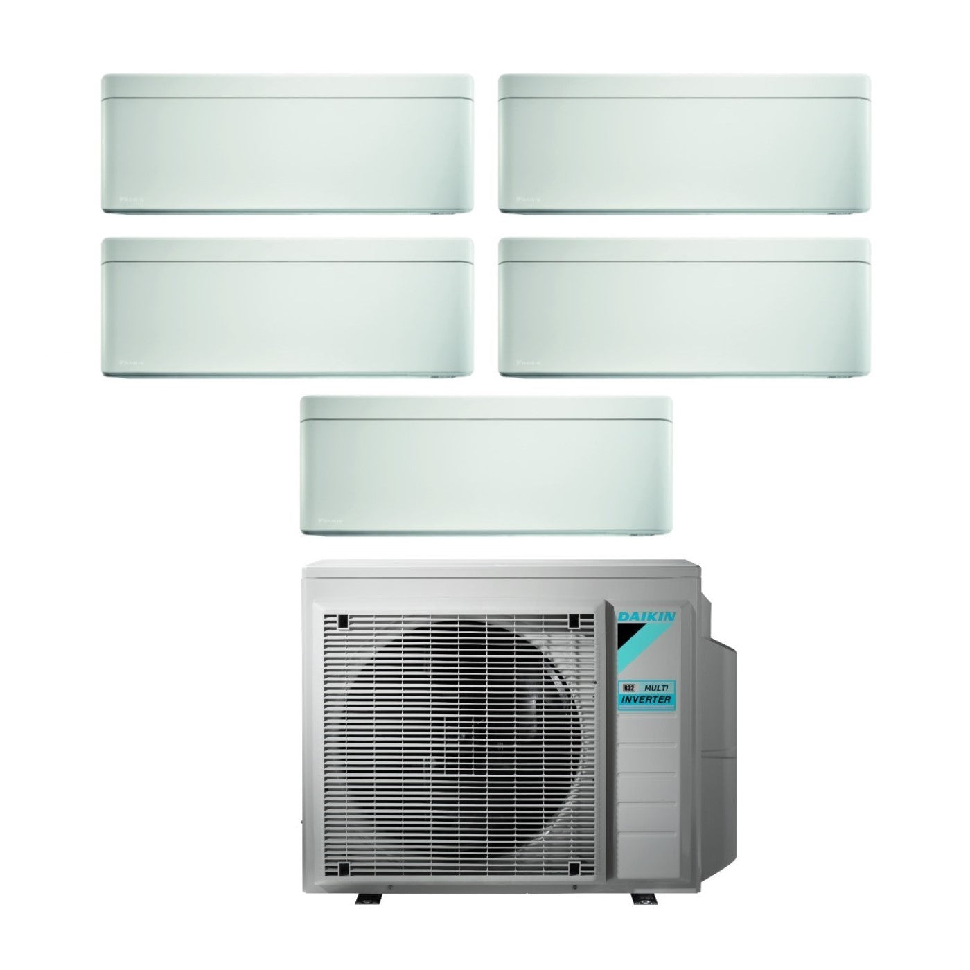 Climatizzatore Condizionatore Daikin Bluevolution Penta Split Inverter serie STYLISH WHITE 7+7+9+9+12 con 5MXM90N R-32 Wi-Fi Integrato 7000+7000+9000+9000+12000 - Garanzia Italiana