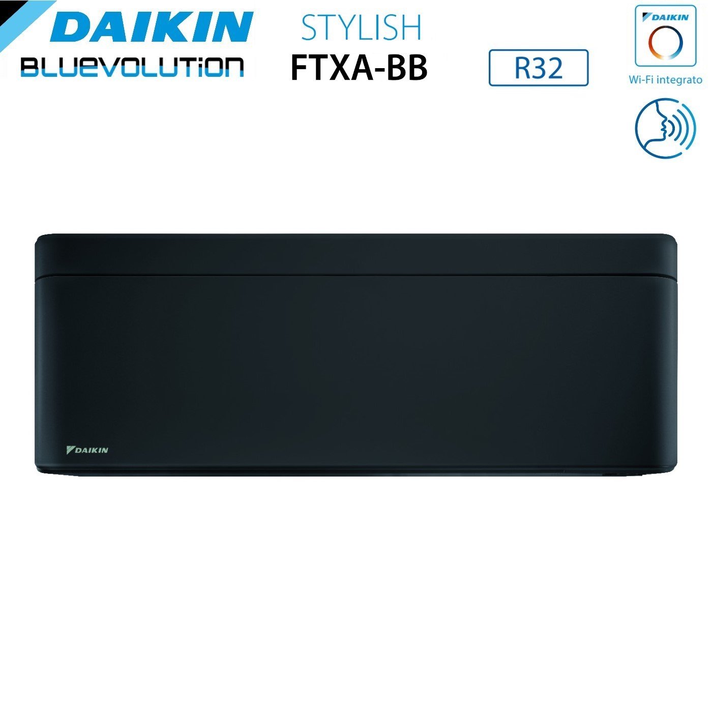 Climatizzatore Condizionatore Daikin Bluevolution Dual Split Inverter serie STYLISH TOTAL BLACK 12+12 con 2MXM50A R-32 Wi-Fi Integrato 12000+12000 Colore Nero Garanzia Italiana