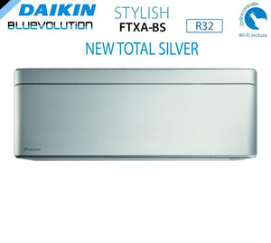 Climatizzatore Condizionatore Daikin Bluevolution Quadri Split Inverter serie STYLISH TOTAL SILVER FTXA-BS 12+12+12+12 con 4MXM80N R-32 Wi-Fi Integrato 12000+12000+12000+12000 colore GRIGIO Garanzia Italiana - Novità 2020