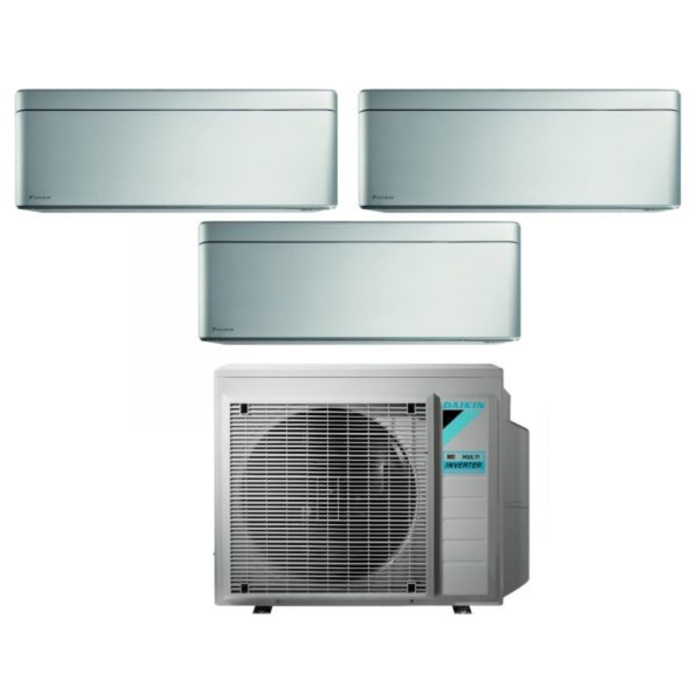 Climatizzatore Condizionatore Daikin Bluevolution Trial Split Inverter serie STYLISH TOTAL SILVER 7+7+7 con 3MXM40N R-32 Wi-Fi Integrato 7000+7000+7000 Colore Argento - Garanzia Italiana