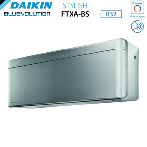 Climatizzatore Condizionatore Daikin Bluevolution Trial Split Inverter serie STYLISH TOTAL SILVER 7+9+12 con 3MXM68N R-32 Wi-Fi Integrato 7000+9000+12000 Colore Grigio - Garanzia Italiana