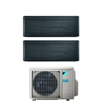 Climatizzatore Condizionatore Daikin Bluevolution Dual Split Inverter serie STYLISH REAL BLACKWOOD 5+5 con 2MXM40A R-32 Wi-Fi Integrato 5000+5000 Colore Legno Nero Garanzia Italiana