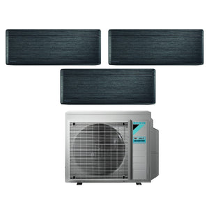 Climatizzatore Condizionatore Daikin Bluevolution Trial Split Inverter serie STYLISH REAL BLACKWOOD 7+12+12 con 3MXM68N R-32 Wi-Fi Integrato 7000+12000+12000 Colore Legno Nero - Garanzia Italiana