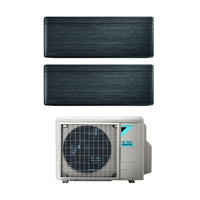 Climatizzatore Condizionatore Daikin Bluevolution Dual Split Inverter serie STYLISH REAL BLACKWOOD 7+15 con 2MXM50A R-32 Wi-Fi Integrato 7000+15000 Colore Legno Nero Garanzia Italiana