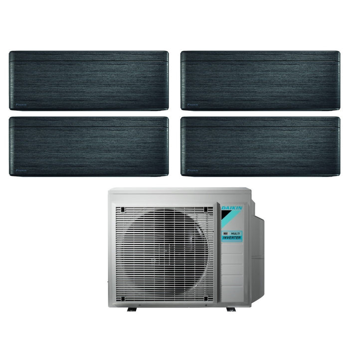 Climatizzatore Condizionatore Daikin Bluevolution Quadri Split Inverter serie STYLISH REAL BLACKWOOD 7+7+7+12 con 4MXM80N R-32 Wi-Fi Integrato 7000+7000+7000+12000 Colore Legno Nero - Garanzia Italiana