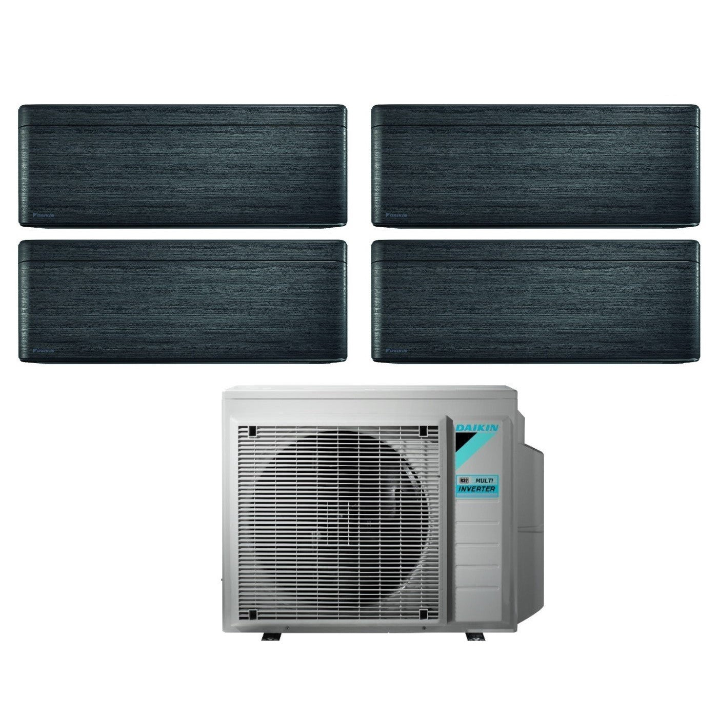 Climatizzatore Condizionatore Daikin Bluevolution Quadri Split Inverter serie STYLISH REAL BLACKWOOD 7+7+7+15 con 4MXM68N R-32 Wi-Fi Integrato 7000+7000+7000+15000 Colore Legno Nero - Garanzia Italiana