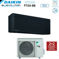 Climatizzatore Condizionatore Daikin Bluevolution Inverter serie STYLISH TOTAL BLACK 7000 Btu FTXA20BB R-32 Wi-Fi Integrato Classe A+++ Colore Nero - Garanzia Italiana