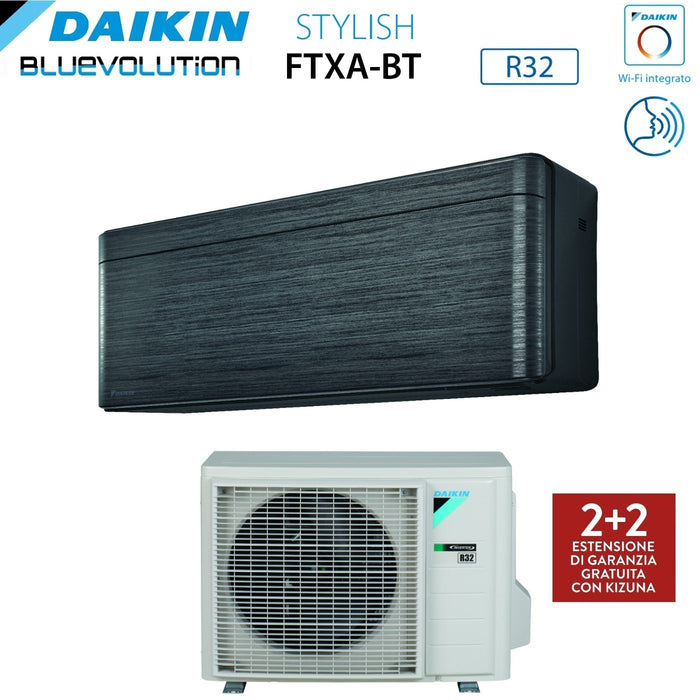 Climatizzatore Condizionatore Daikin Bluevolution Inverter serie STYLISH REAL BLACKWOOD 7000 Btu FTXA20BT R-32 Wi-Fi Integrato classe A+++ Colore Legno Nero - Garanzia Italiana