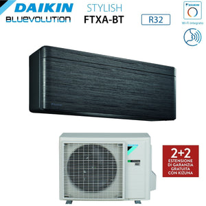 Climatizzatore Condizionatore Daikin Bluevolution Inverter serie STYLISH REAL BLACKWOOD 7000 Btu FTXA20BT R-32 Wi-Fi Integrato classe A+++ Colore Legno Nero - Garanzia Italiana