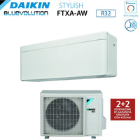 Climatizzatore Condizionatore Daikin Bluevolution Inverter serie STYLISH WHITE 9000 Btu FTXA25AW R-32 Wi-Fi Integrato classe A+++ Colore Bianco - Garanzia Italiana