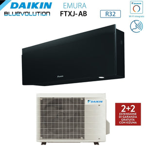 Climatizzatore Condizionatore Daikin Bluevolution Inverter serie EMURA BLACK III 7000 Btu FTXJ20AB R-32 Wi-Fi Integrato classe A+++ Garanzia Italiana - Novità