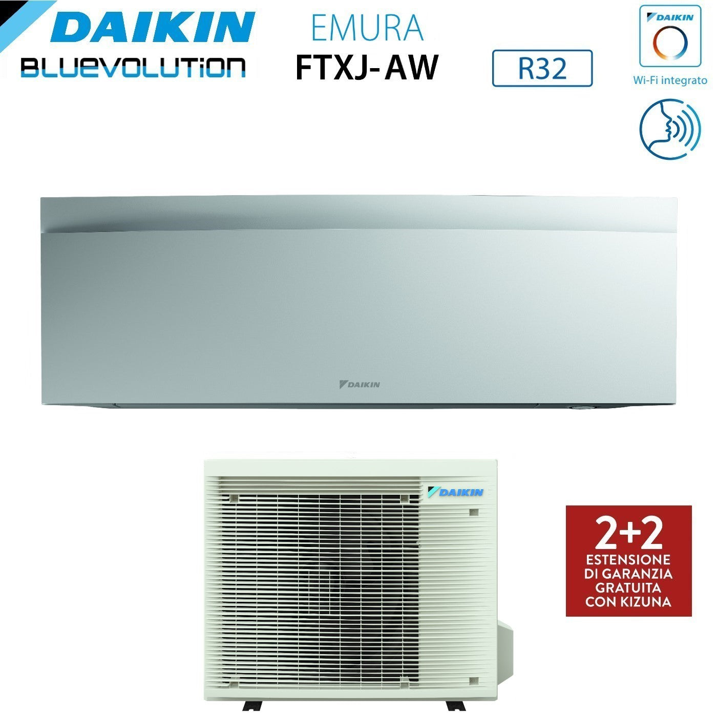 Climatizzatore Condizionatore Daikin Bluevolution Inverter serie EMURA WHITE III 18000 Btu FTXJ50AW R-32 Wi-Fi Integrato classe A++ - Garanzia Italiana  - Novità