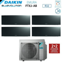 Climatizzatore Condizionatore Daikin Bluevolution Quadri Split Inverter serie EMURA BLACK III 7+7+12+12 con 4MXM80N R-32 Wi-Fi Integrato 7000+7000+12000+12000 Colore Nero  - Garanzia Italiana