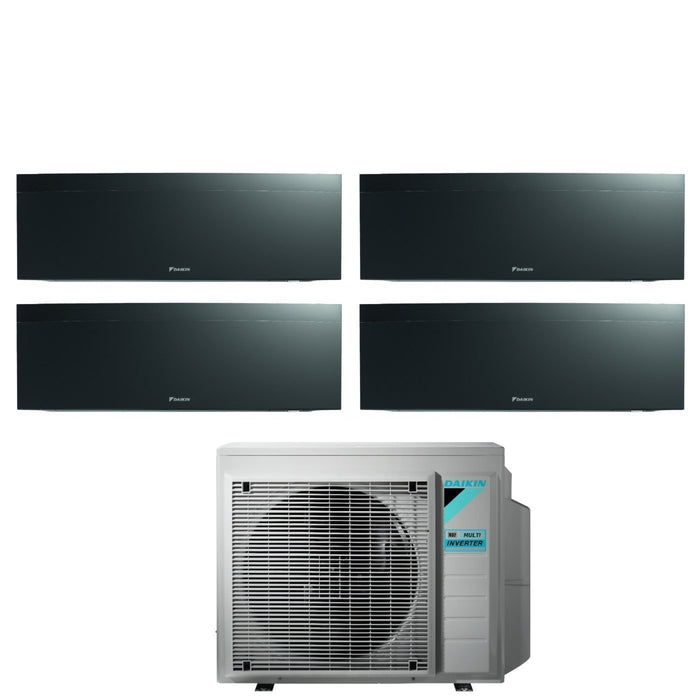 Climatizzatore Condizionatore Daikin Bluevolution Quadri Split Inverter serie EMURA BLACK III 7+7+12+12 con 4MXM80N R-32 Wi-Fi Integrato 7000+7000+12000+12000 Colore Nero  - Garanzia Italiana