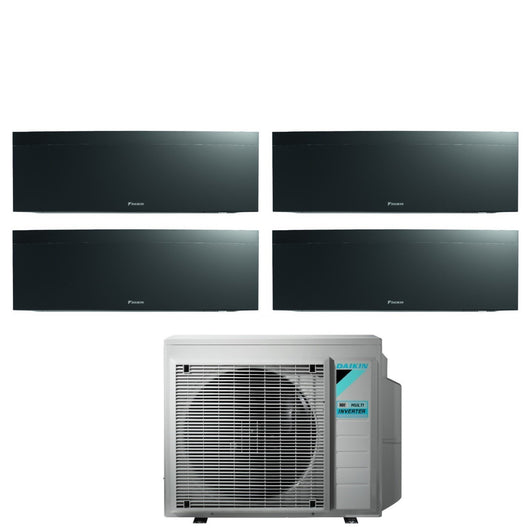 Climatizzatore Condizionatore Daikin Bluevolution Quadri Split Inverter serie EMURA BLACK III 7+7+12+18 con 4MXM80N R-32 Wi-Fi Integrato 7000+7000+12000+18000 Colore Nero  - Garanzia Italiana