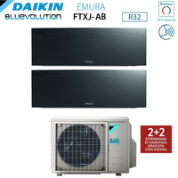 Climatizzatore Condizionatore Daikin Bluevolution Dual Split Inverter serie EMURA BLACK III 9+15 con 2MXM50A R-32 Wi-Fi Integrato 9000+15000 Colore Nero Garanzia Italiana