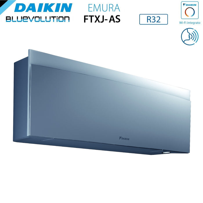 Climatizzatore Condizionatore Daikin Bluevolution Trial Split Inverter serie EMURA SILVER III 12+12+12 con 3MXM68N R-32 Wi-Fi Integrato 12000+12000+12000 Colore Argento - Garanzia Italiana