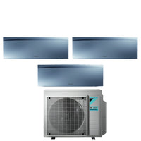 Climatizzatore Condizionatore Daikin Bluevolution Trial Split Inverter serie EMURA SILVER III 7+12+12 con 3MXM52N R-32 Wi-Fi Integrato 7000+12000+12000 Colore Argento - Garanzia Italiana