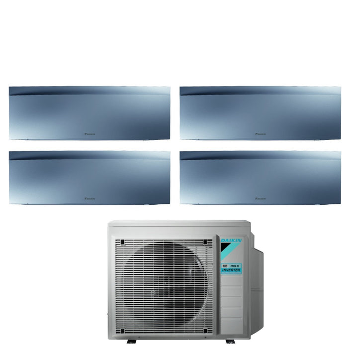 Climatizzatore Condizionatore Daikin Bluevolution Quadri Split Inverter serie EMURA SILVER III 7+7+12+18 con 4MXM80N R-32 Wi-Fi Integrato 7000+7000+12000+18000 Colore Argento  - Garanzia Italiana