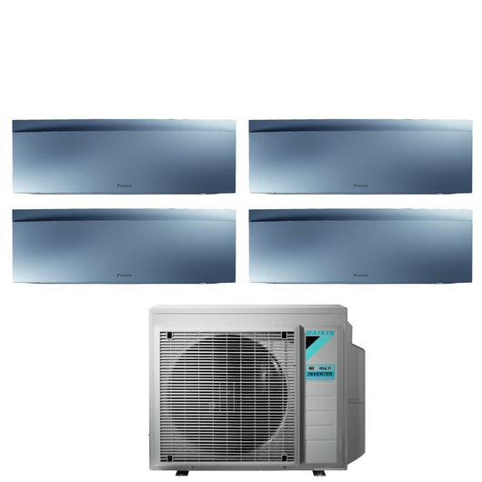 Climatizzatore Condizionatore Daikin Bluevolution Quadri Split Inverter serie EMURA SILVER III 7+7+9+15 con 4MXM80N R-32 Wi-Fi Integrato 7000+7000+9000+15000 Colore Argento  - Garanzia Italiana