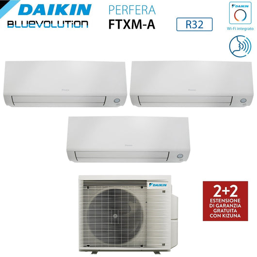 Climatizzatore Condizionatore Daikin Bluevolution Trial Split Inverter serie PERFERA ALL SEASON 5+7+9 con 3MXM40A R-32 Wi-Fi Integrato 5000+7000+9000 Garanzia Italiana