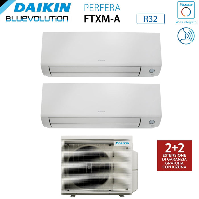 Climatizzatore Condizionatore Daikin Bluevolution Dual Split Inverter serie PERFERA ALL SEASON 7+7 con 2MXM40A R-32 Wi-Fi Integrato 7000+7000 Garanzia Italiana