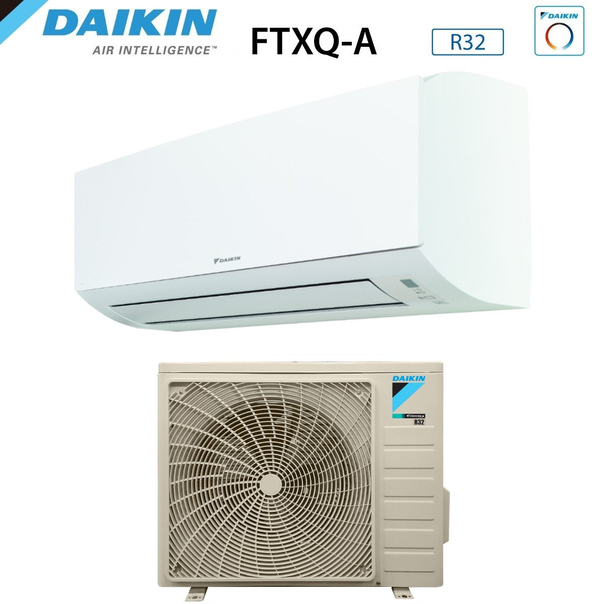 Climatizzatore Condizionatore Daikin Bluevolution Inverter 12000 Btu FTXQ35A + RXQ35A R-32 Wi-Fi Optional A++/A+