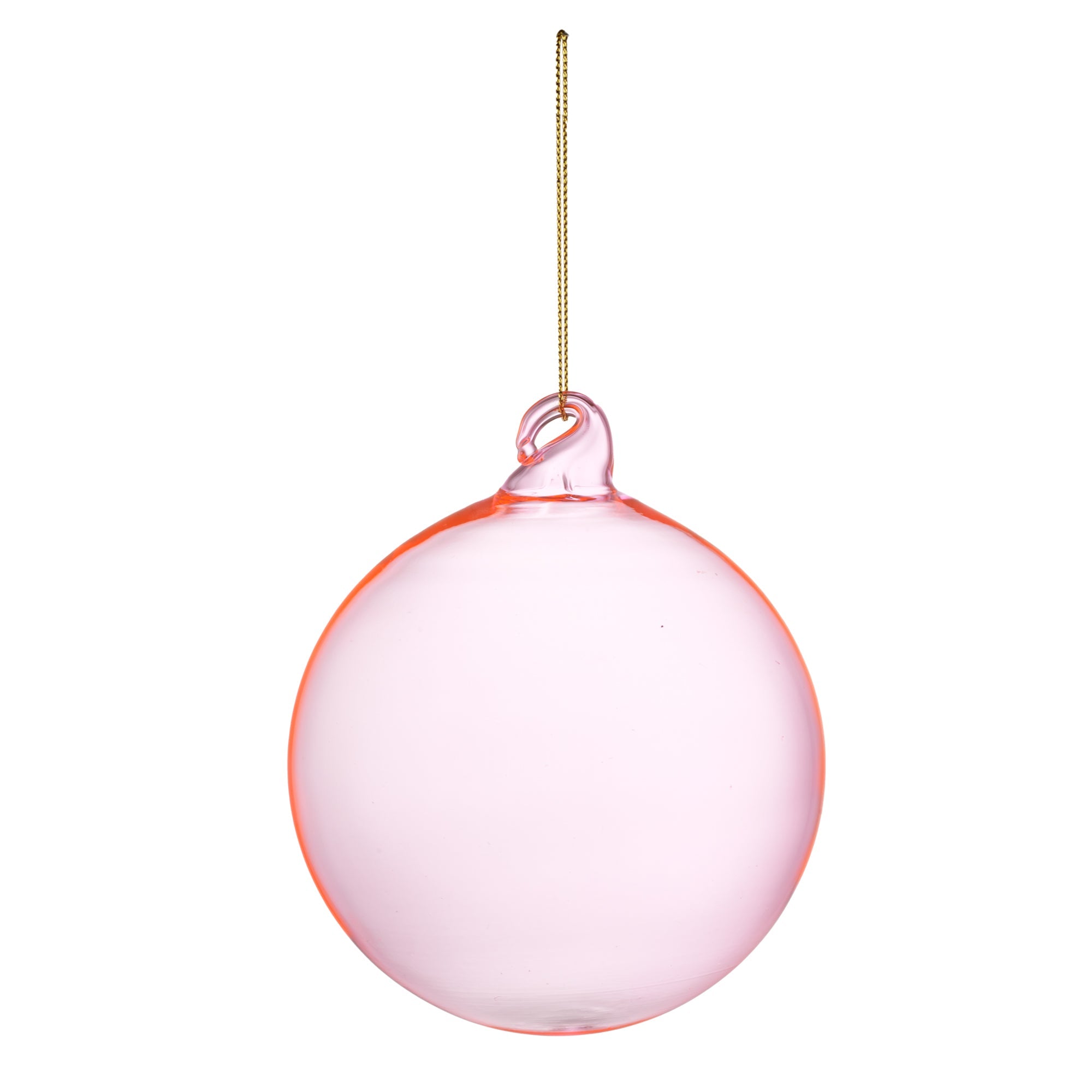 Set 6 sfere in vetro rosa 10 cm.