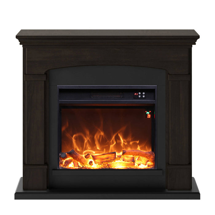 Caminetto Fuego Monica Wenghe 1500w a Parete Con Cornice Telecomando e Bruciatore 1500w Wenge