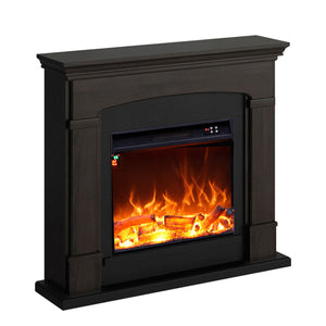 Caminetto Fuego Monica Wenghe 1500w a Parete Con Cornice Telecomando e Bruciatore 1500w Wenge