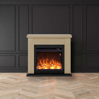 Caminetto Fuego Paolo Rovere 1500w a Parete Con Cornice Telecomando e Bruciatore 1500w Rovere