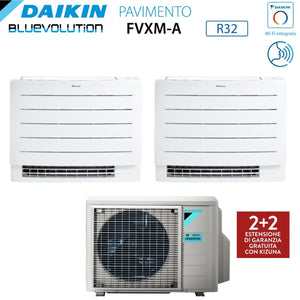 Climatizzatore Condizionatore Daikin a Pavimento Dual Split serie PERFERA FVXM-A 7+7 con 2MXM40A R-32 Wi-Fi Integrato 7000+7000 Con Telecomando ad Infrarossi Incluso Garanzia Italiana