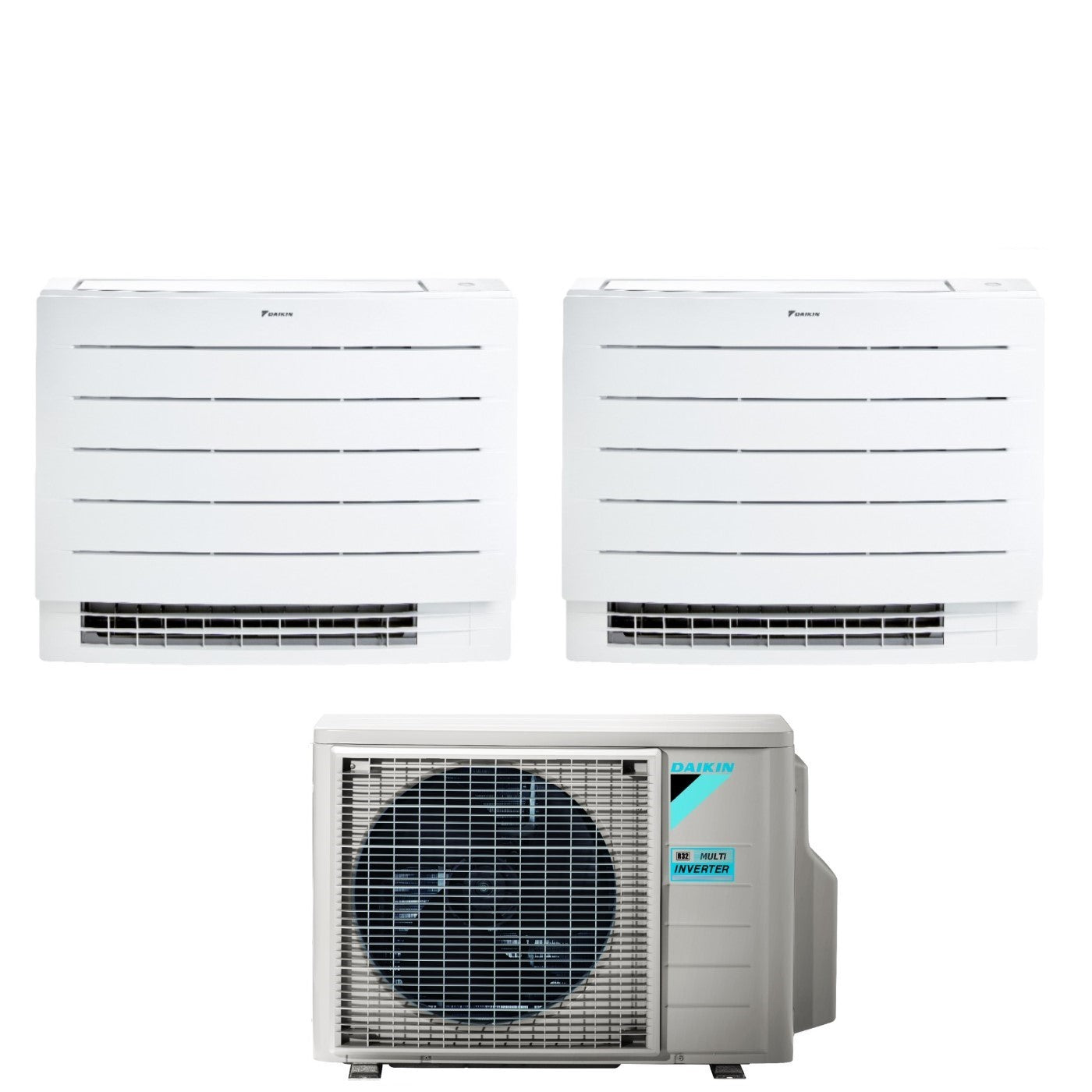 Climatizzatore Condizionatore Daikin a Pavimento Dual Split serie PERFERA FVXM-A 7+9 con 2MXM40A R-32 Wi-Fi Integrato 7000+9000 Con Telecomando ad Infrarossi Incluso Garanzia Italiana