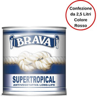 Brava antivegetativa supertropical long-life colore rosso confezione da 2,5 litri