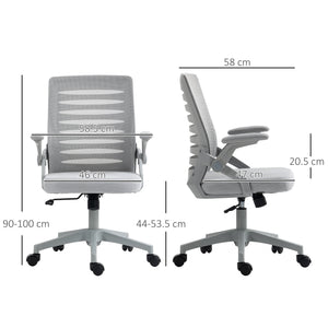 Sedia da Ufficio Ergonomica con Altezza Regolabile e Braccioli Sollevabili   Grigio